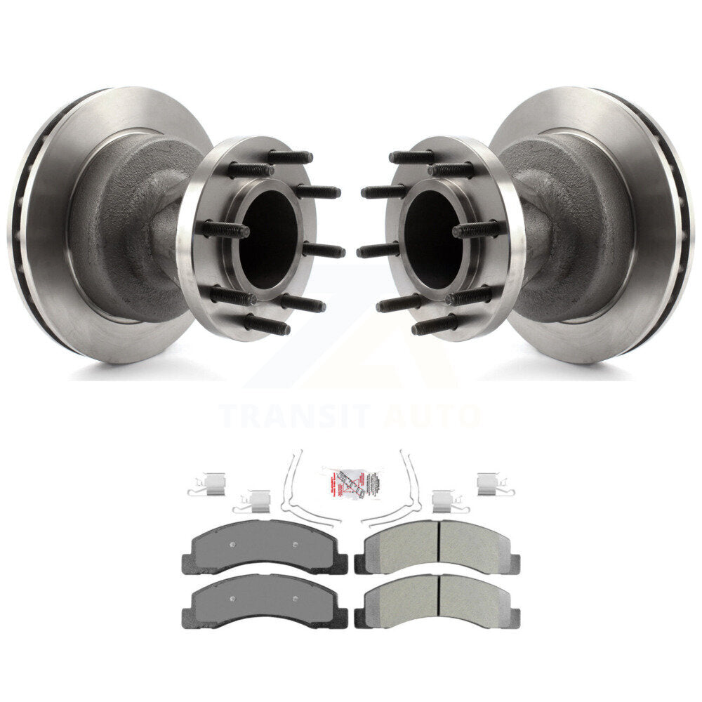 Kit de moyeu de rotors de frein à disque avant et de plaquettes semi-métalliques pour Ford F-350 Super Dut