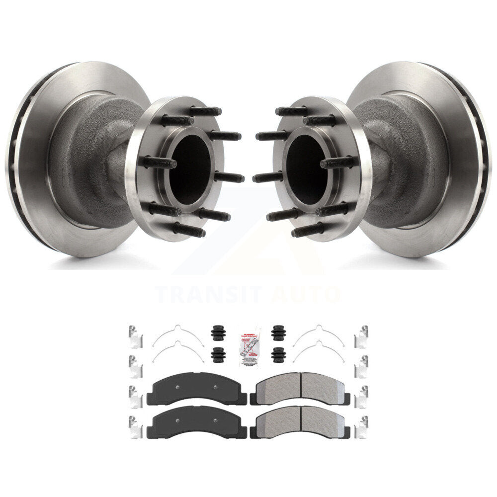 Kit de moyeu de rotors de frein à disque avant et de plaquettes semi-métalliques pour Ford F-350 Super Dut