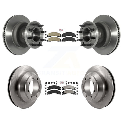 Kit de plaquettes semi-métalliques et de Rotor de frein avant et arrière en céramique, pour Ford E-350 Super Dut