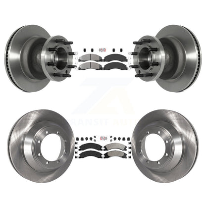 Kit de moyeu de rotors de frein à disque à plaquettes semi-métalliques avant et arrière pour Ford E-450 Super Dut