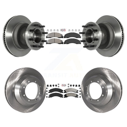 Kit de moyeu de rotors de frein à disque à plaquettes semi-métalliques avant et arrière pour Ford E-450 Super Dut