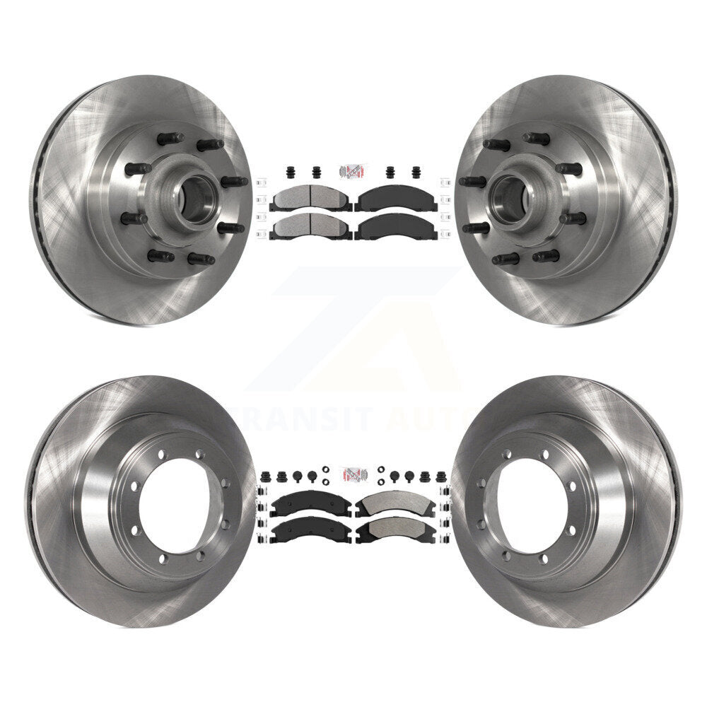 Kit de moyeu de rotors de frein à disque à plaquettes semi-métalliques avant et arrière pour Ford E-450 Super Dut