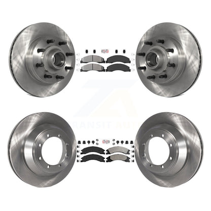 Kit de moyeu de rotors de frein à disque à plaquettes semi-métalliques avant et arrière pour Ford E-450 Super Dut