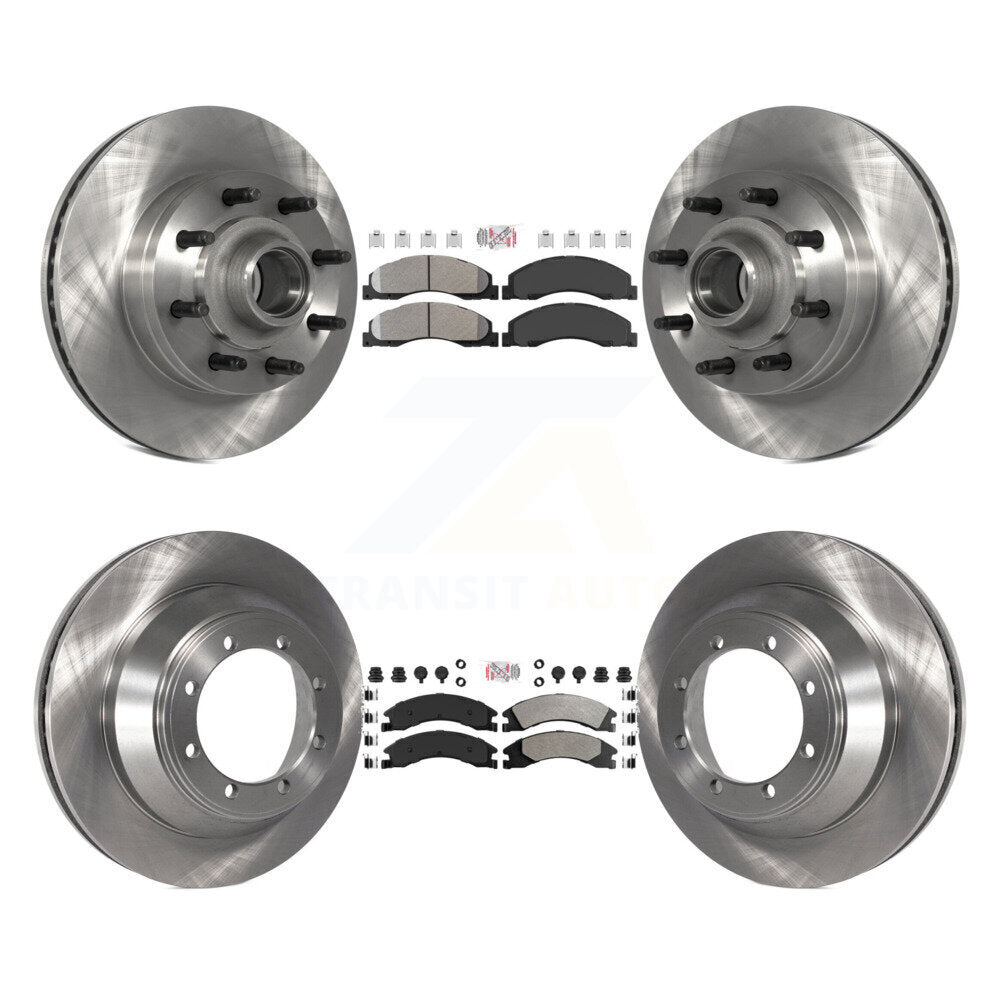 Kit de moyeu de rotors de frein à disque à plaquettes semi-métalliques avant et arrière pour Ford E-450 Super Dut