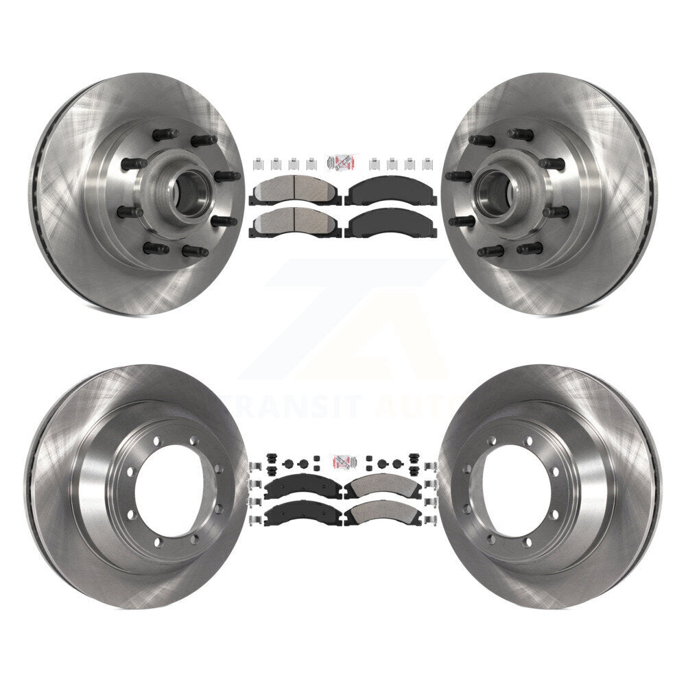 Kit de moyeu de rotors de frein à disque à plaquettes semi-métalliques avant et arrière pour Ford E-450 Super Dut