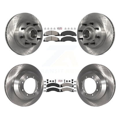 Kit de moyeu de rotors de frein à disque à plaquettes semi-métalliques avant et arrière pour Ford E-450 Super Dut
