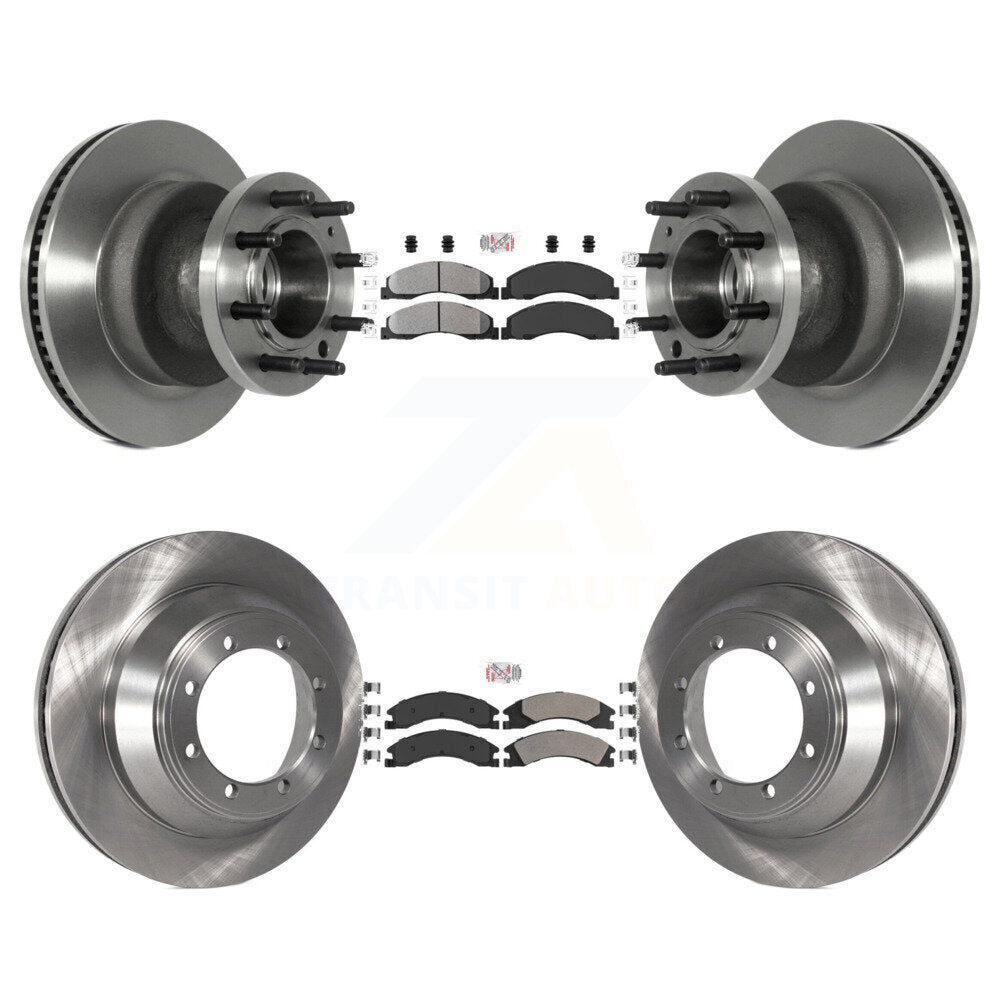 Kit de moyeu de rotors de frein à disque à plaquettes semi-métalliques avant et arrière pour Ford E-450 Super Dut