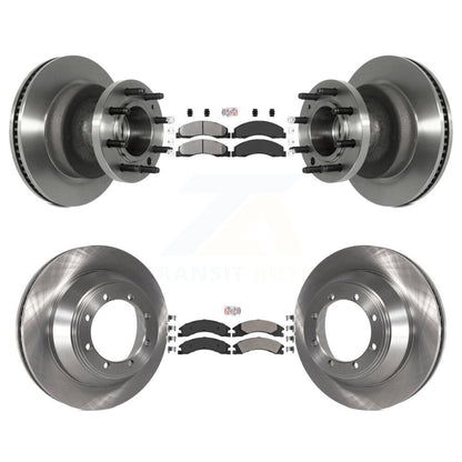 Kit de moyeu de rotors de frein à disque à plaquettes semi-métalliques avant et arrière pour Ford E-450 Super Dut