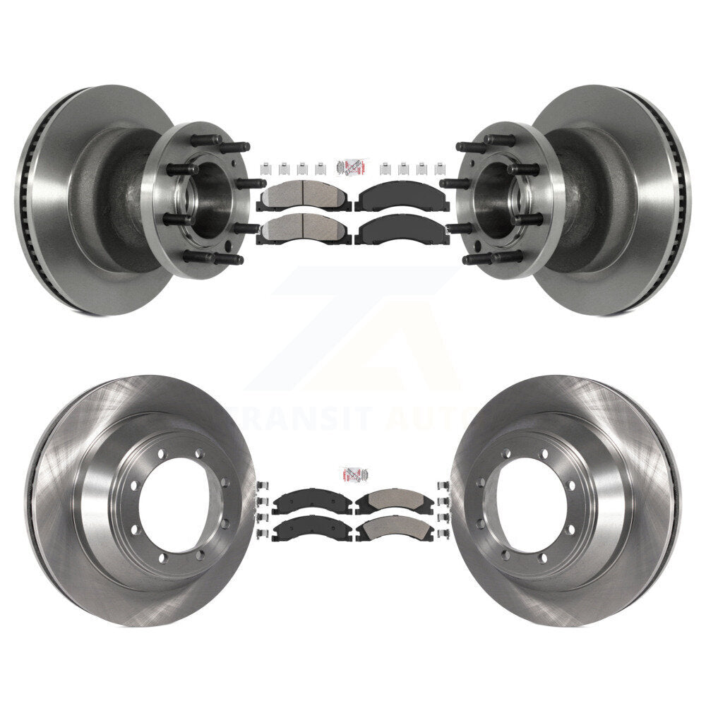 Kit de moyeu de rotors de frein à disque à plaquettes semi-métalliques avant et arrière pour Ford E-450 Super Dut