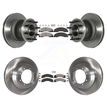 Kit de moyeu de rotors de frein à disque à plaquettes semi-métalliques avant et arrière pour Ford E-450 Super Dut