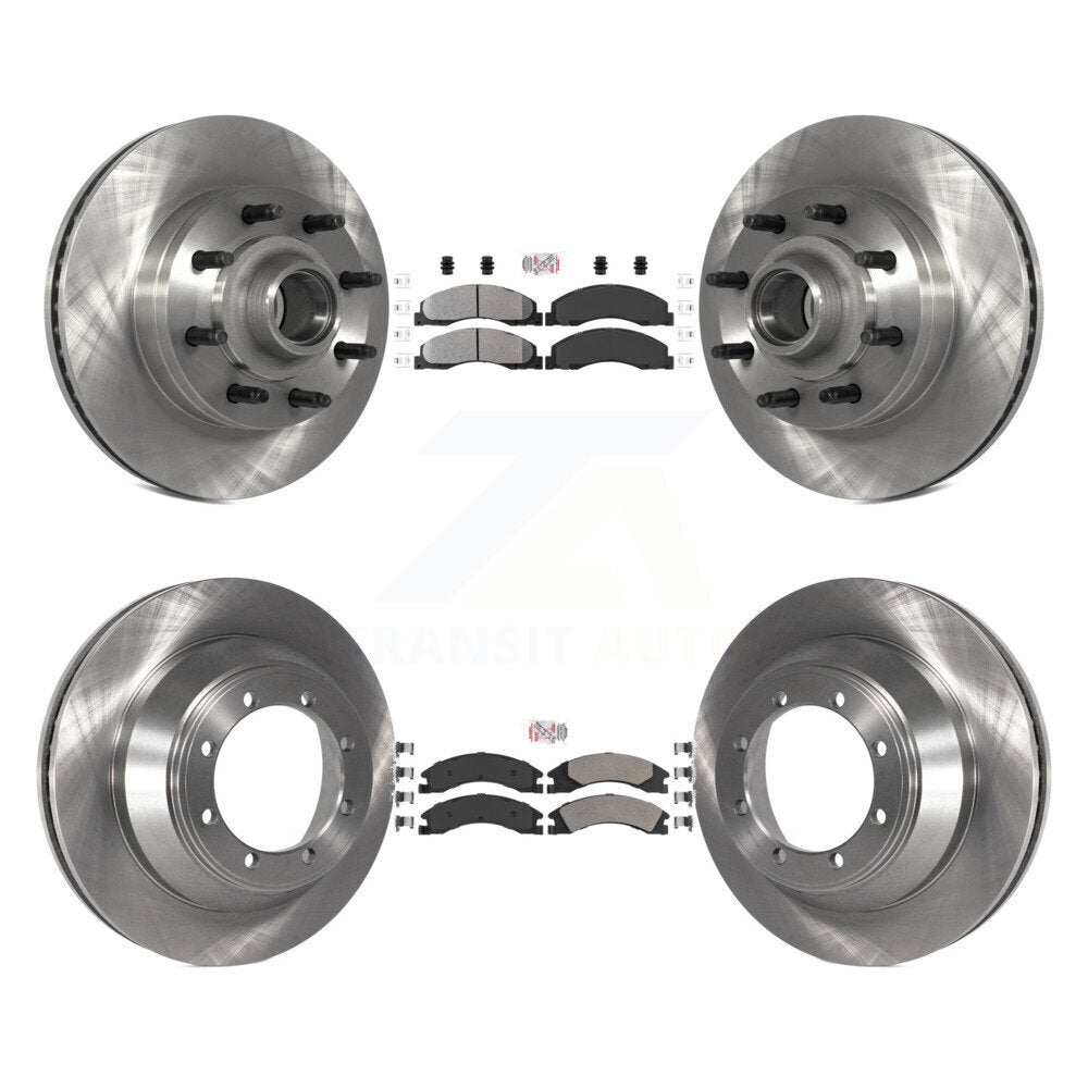 Kit de moyeu de rotors de frein à disque à plaquettes semi-métalliques avant et arrière pour Ford E-450 Super Dut