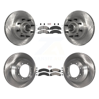 Kit de moyeu de rotors de frein à disque à plaquettes semi-métalliques avant et arrière pour Ford E-450 Super Dut
