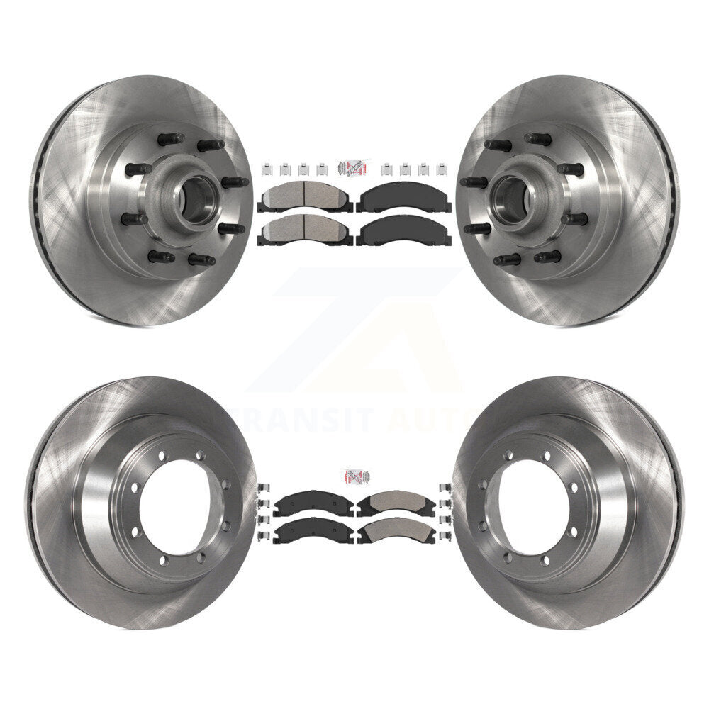 Kit de moyeu de rotors de frein à disque à plaquettes semi-métalliques avant et arrière pour Ford E-450 Super Dut