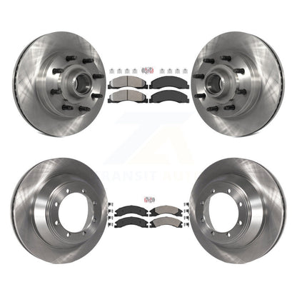 Kit de moyeu de rotors de frein à disque à plaquettes semi-métalliques avant et arrière pour Ford E-450 Super Dut
