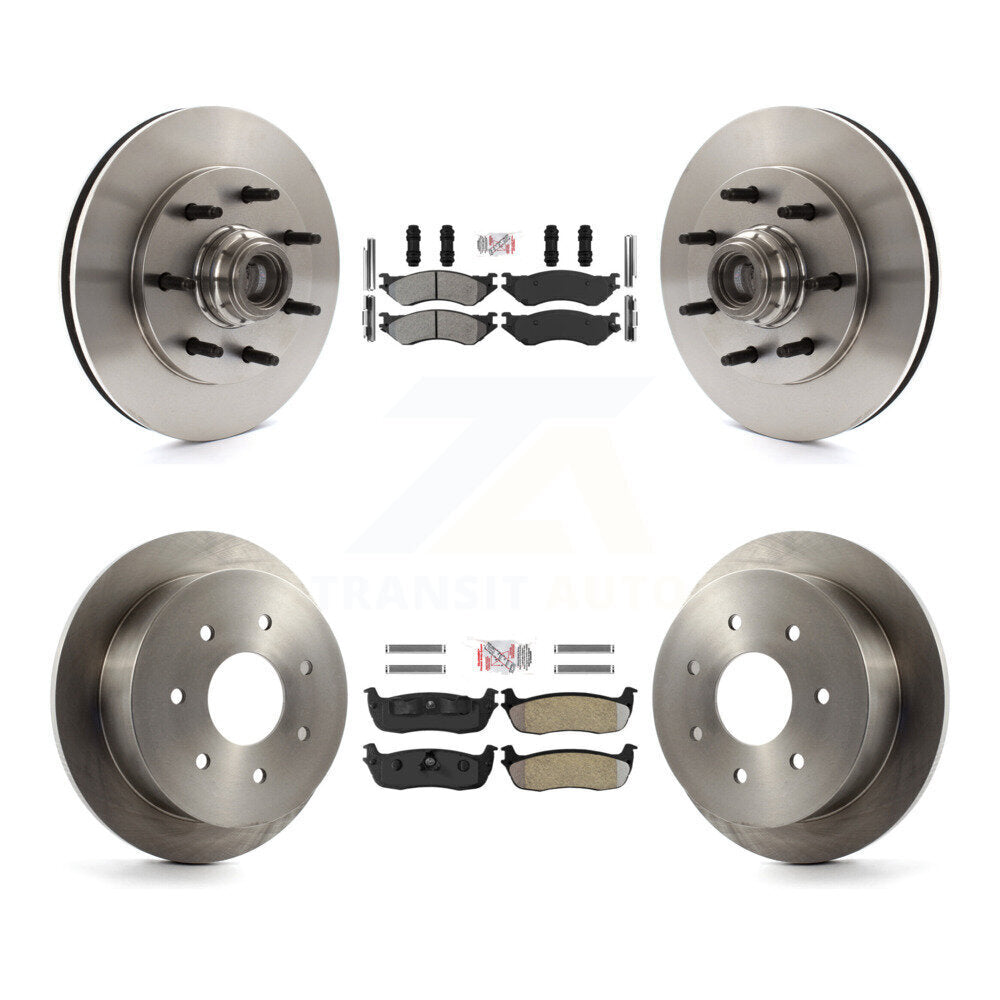 Kit de moyeu de rotors de frein à disque et plaquettes semi-métalliques avant et arrière pour Ford F-150 F-250 H