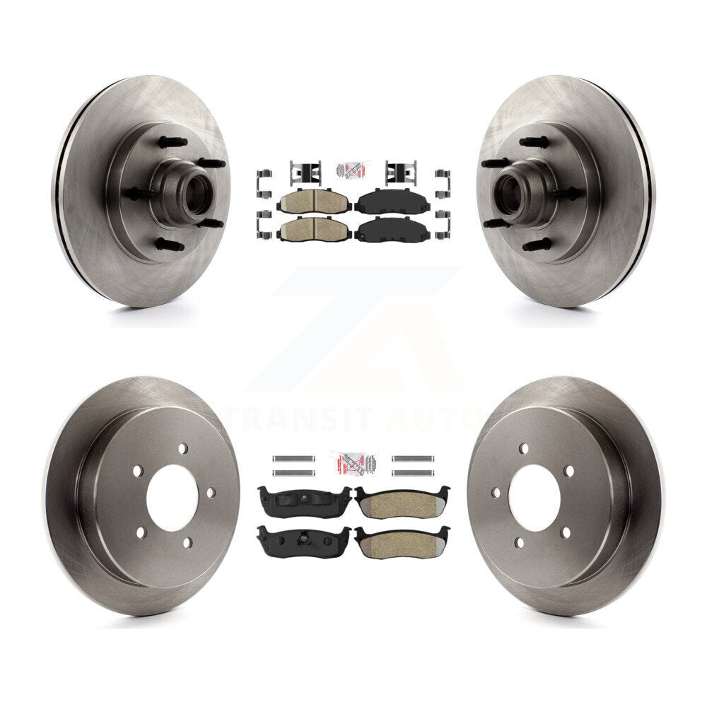 Kit de moyeu de Rotor de frein à disque et plaquettes semi-métalliques avant et arrière en céramique pour Ford F-15