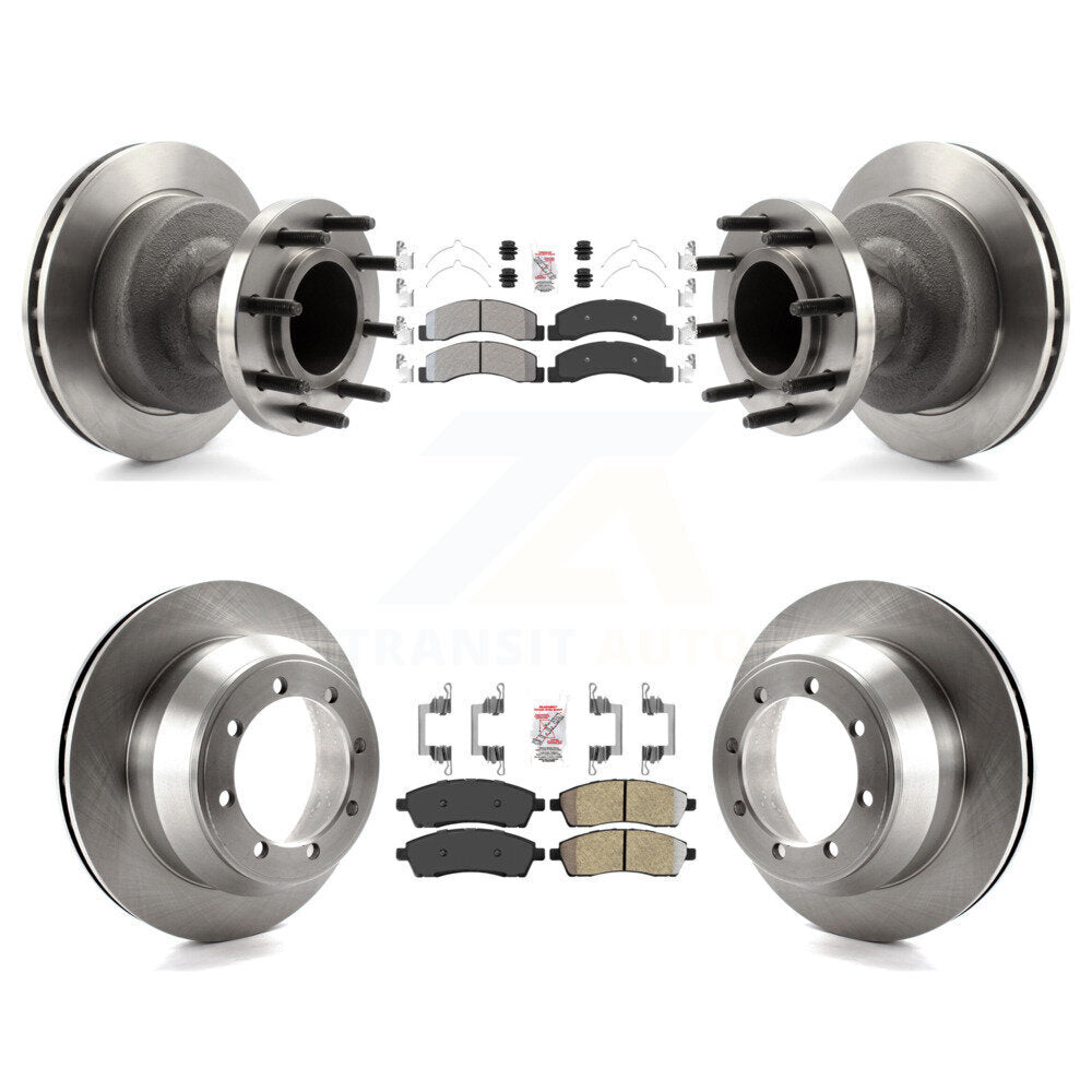Kit de moyeu de rotors de frein à disque à plaquettes semi-métalliques avant et arrière pour Ford F-350 Super Dut