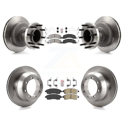 Kit de moyeu de rotors de frein à disque à plaquettes semi-métalliques avant et arrière pour Ford F-350 Super Dut