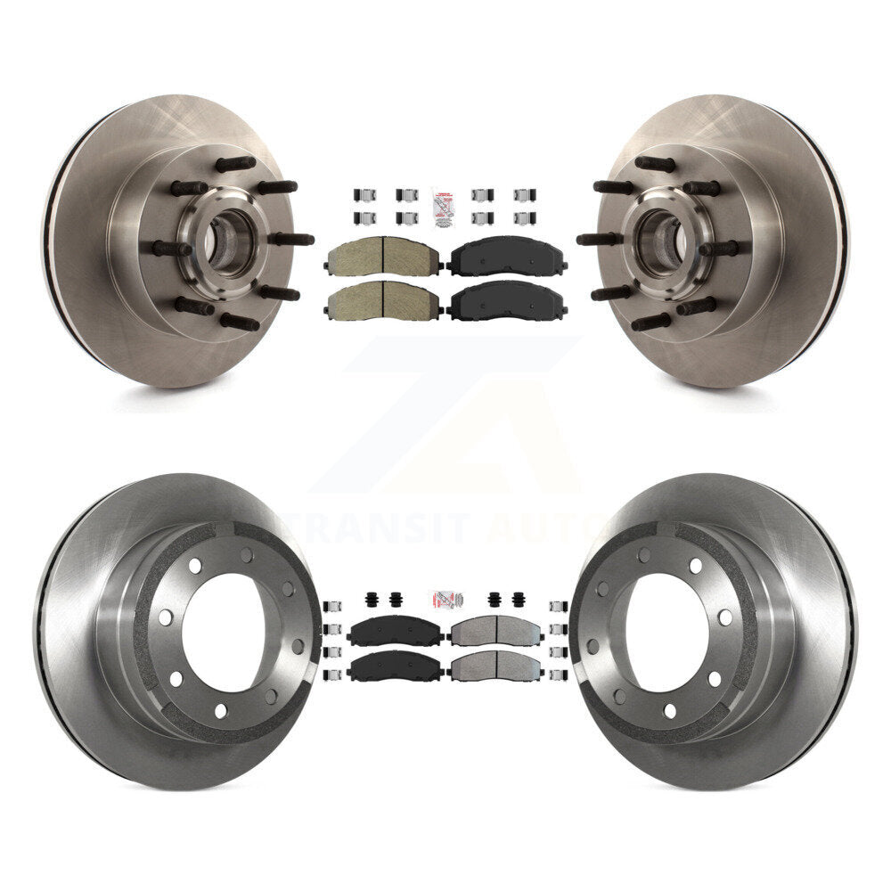 Kit de moyeu de rotors de frein à disque à plaquettes semi-métalliques avant et arrière pour Ford F-350 Super Dut