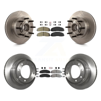 Kit de moyeu de rotors de frein à disque à plaquettes semi-métalliques avant et arrière pour Ford F-350 Super Dut