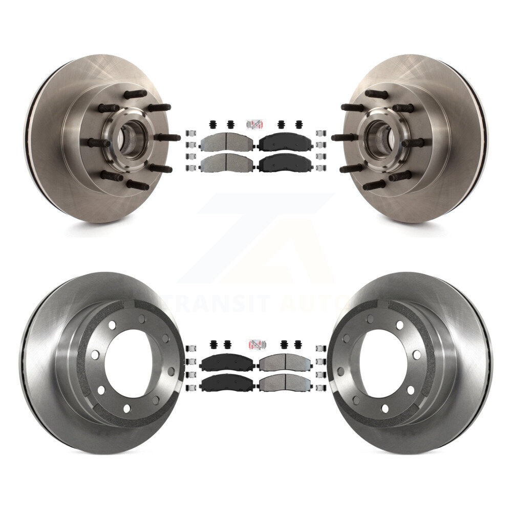 Kit de moyeu de rotors de frein à disque à plaquettes semi-métalliques avant et arrière pour Ford F-350 Super Dut