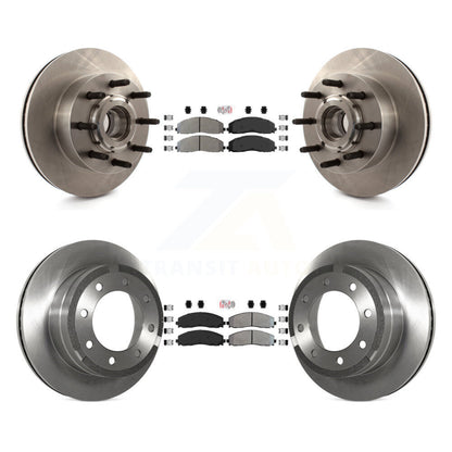 Kit de moyeu de rotors de frein à disque à plaquettes semi-métalliques avant et arrière pour Ford F-350 Super Dut