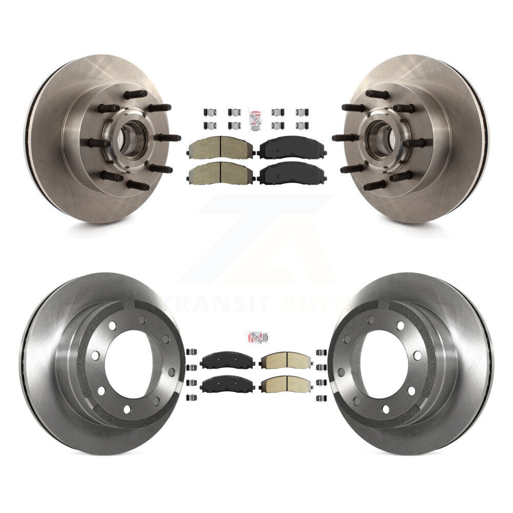 Kit de moyeu de rotors de frein à disque à plaquettes semi-métalliques avant et arrière pour Ford F-350 Super Dut