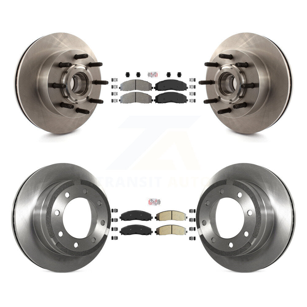 Kit de moyeu de rotors de frein à disque à plaquettes semi-métalliques avant et arrière pour Ford F-350 Super Dut