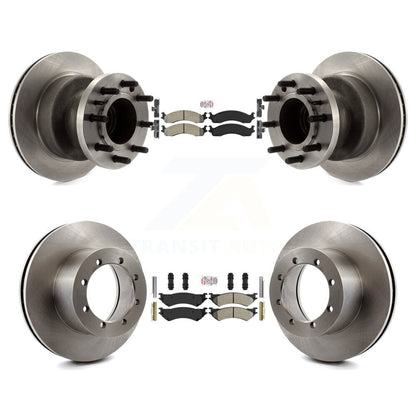 Kit de moyeu de rotors de frein à disque à plaquettes semi-métalliques avant et arrière pour Ford E-350 Super Dut