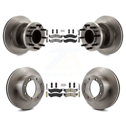 Kit de moyeu de rotors de frein à disque à plaquettes semi-métalliques avant et arrière pour Ford E-350 Super Dut