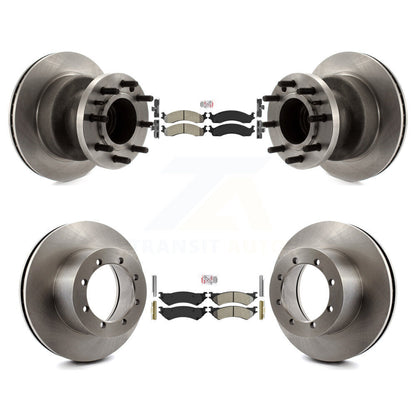 Kit de moyeu de rotors de frein à disque à plaquettes semi-métalliques avant et arrière pour Ford E-350 Super Dut