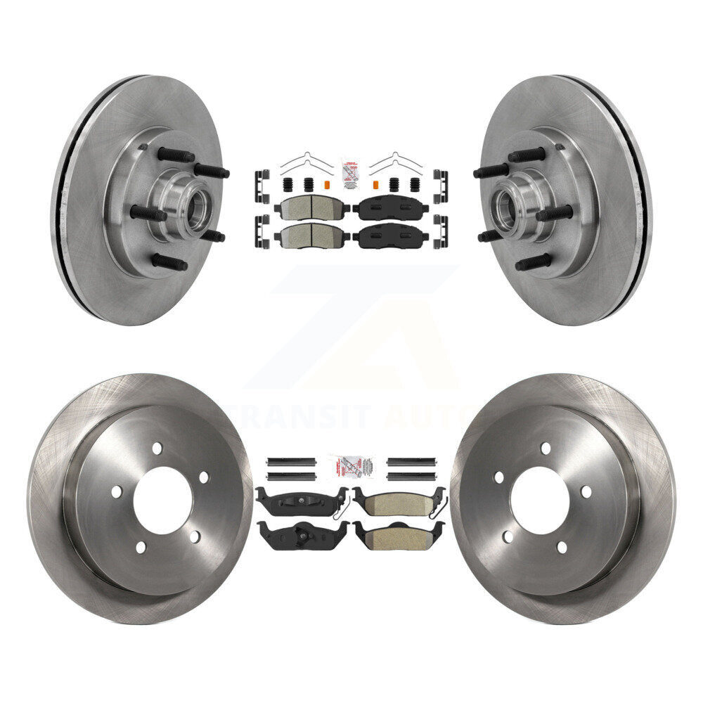 Kit de moyeu de rotors de frein à disque et plaquettes semi-métalliques avant et arrière pour Ford F-150 RW 2004
