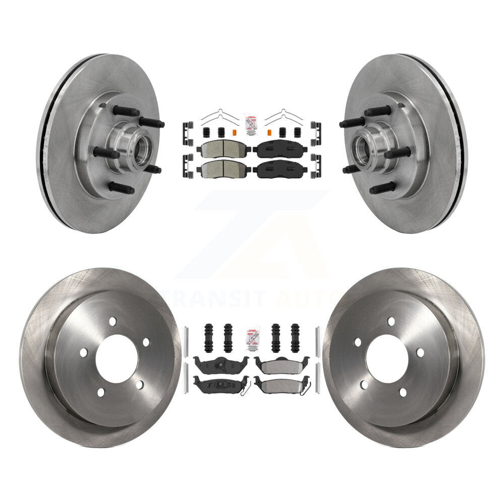 Kit de moyeu de rotors de frein à disque et plaquettes semi-métalliques avant et arrière pour Ford F-150 RW 2004