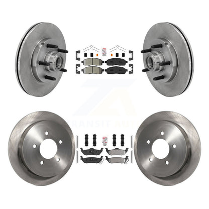 Kit de moyeu de rotors de frein à disque et plaquettes semi-métalliques avant et arrière pour Ford F-150 RW 2004