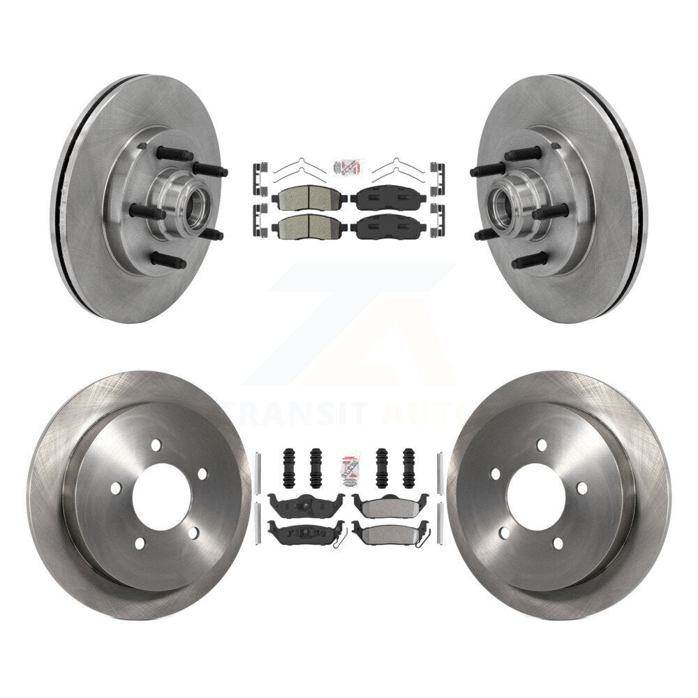 Kit de moyeu de rotors de frein à disque et plaquettes semi-métalliques avant et arrière pour Ford F-150 RW 2004