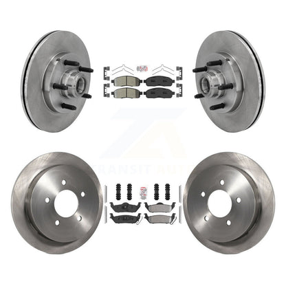 Kit de moyeu de rotors de frein à disque et plaquettes semi-métalliques avant et arrière pour Ford F-150 RW 2004