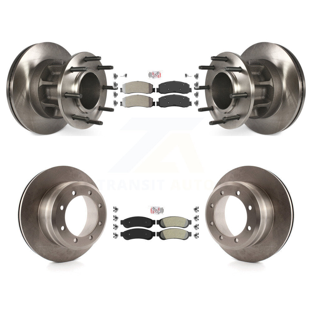 Kit de rotors de frein à plaquettes semi-métalliques avant et arrière, pour Ford F-350 Super Duty RW 2012