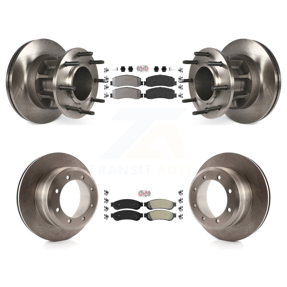 Kit de rotors de frein à plaquettes semi-métalliques avant et arrière, pour Ford F-350 Super Duty RW 2012