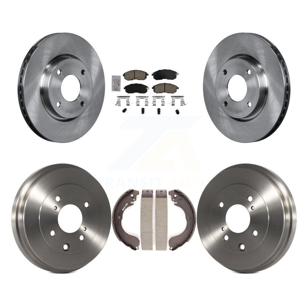 Rotors de frein à disque avant et arrière, plaquettes en céramique et Kit de tambour pour Nissan Versa