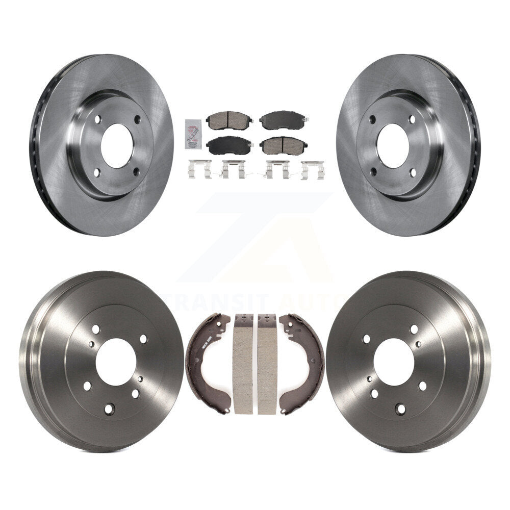 Rotors de frein à disque avant et arrière, plaquettes en céramique et Kit de tambour pour Nissan Versa