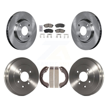 Rotors de frein à disque avant et arrière, plaquettes en céramique et Kit de tambour pour Nissan Versa
