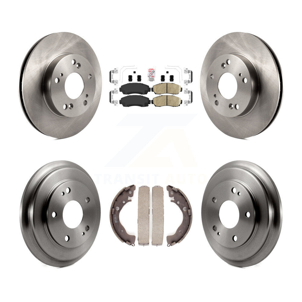 Rotors de frein à disque avant et arrière, plaquettes en céramique et Kit de batterie pour Honda Civic