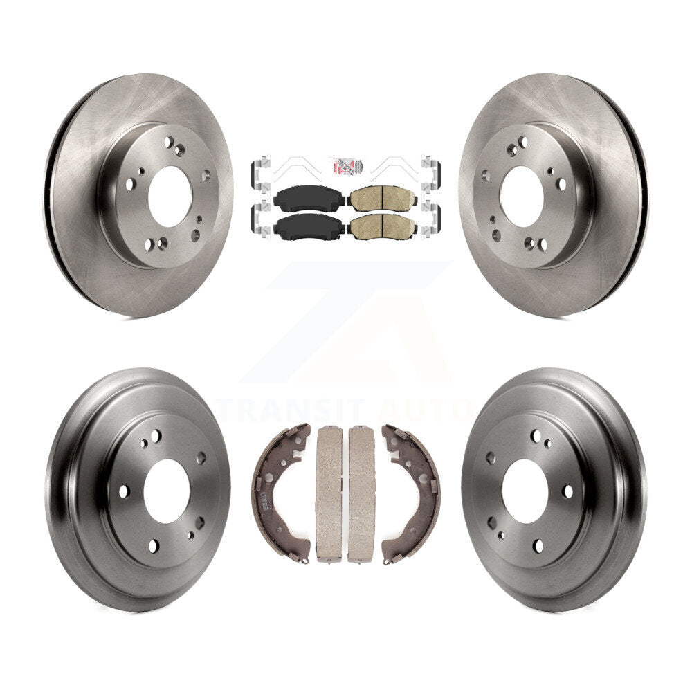 Rotors de frein à disque avant et arrière, plaquettes en céramique et Kit de batterie pour Honda Civic