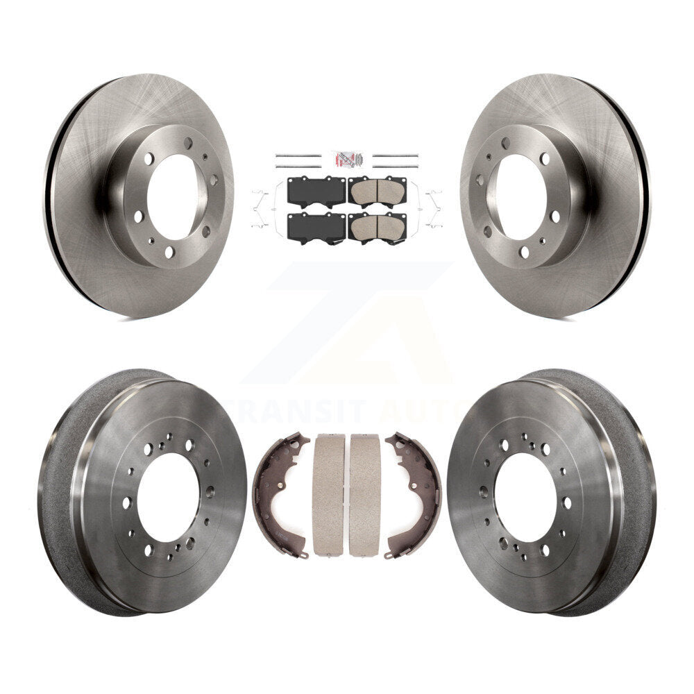 Rotors de frein à disque avant et arrière, plaquettes en céramique et Kit de tambour pour Toyota Tacoma