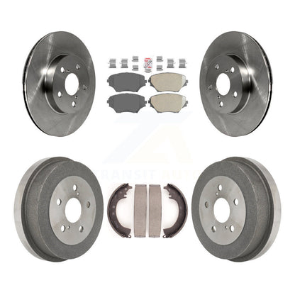 Rotors de frein à disque avant et arrière, plaquettes en céramique et Kit de tambour pour Toyota RAV4
