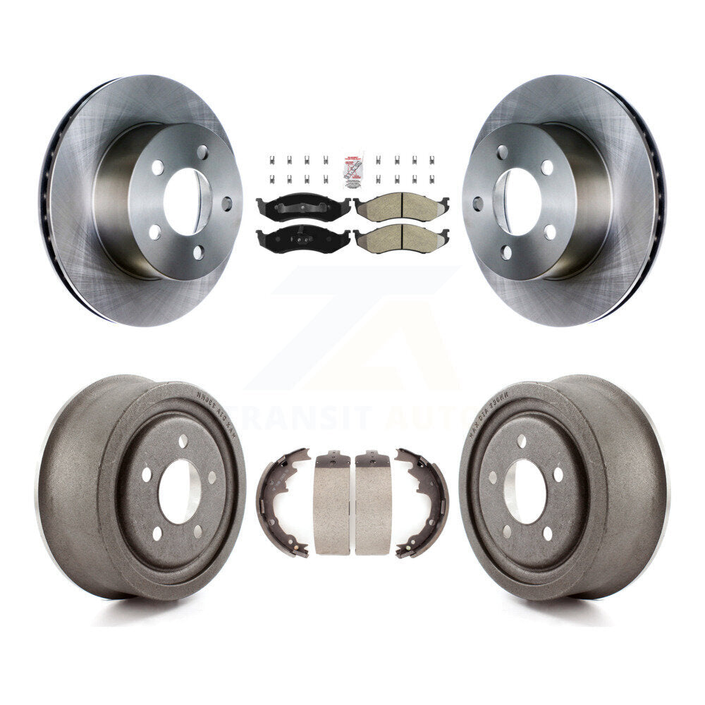 Rotors de frein à disque avant et arrière, plaquettes semi-métalliques et Kit de tambour pour Jeep TJ