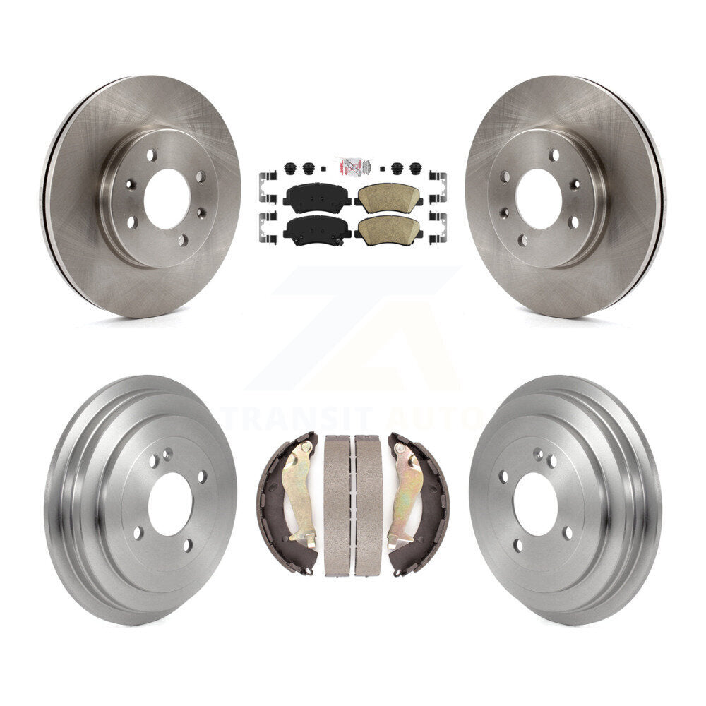 Rotors de frein à disque avant et arrière, tampons en céramique et Kit de tambour pour Hyundai Accen 2012 – 2017