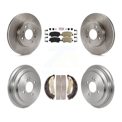 Rotors de frein à disque avant et arrière, tampons en céramique et Kit de tambour pour Hyundai Accen 2012 – 2017