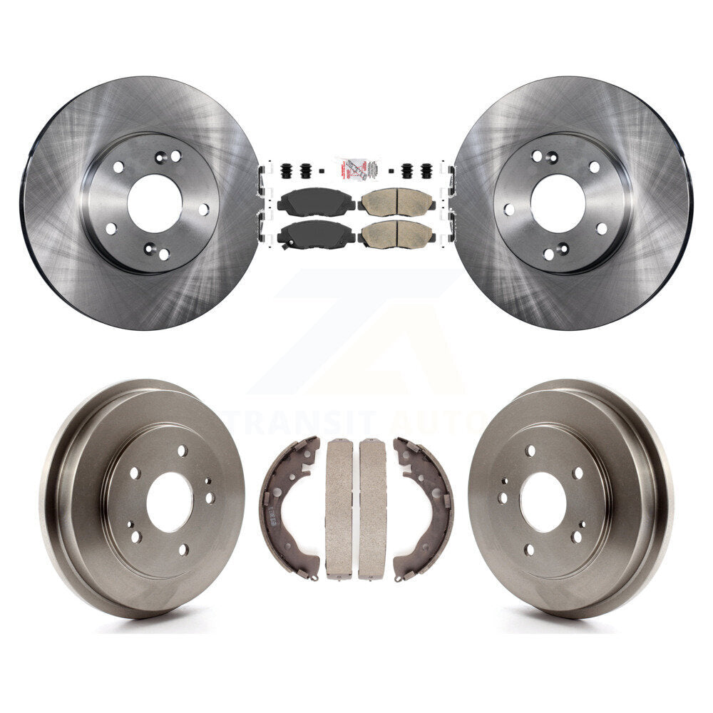 Rotors de frein à disque avant et arrière, plaquettes en céramique et Kit de tambour pour Honda Civic GX 2011