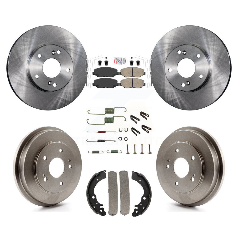 Rotors de frein à disque avant et arrière, tampons en céramique et Kit de tambour (7 pièces) pour Honda Accord Fi